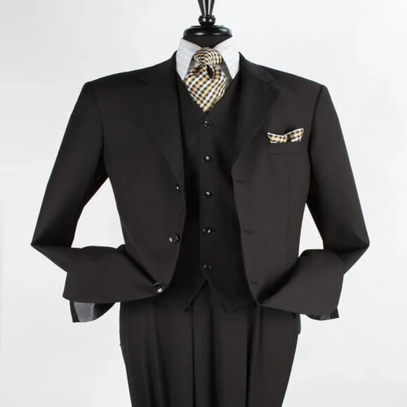 Pleated Suit - Mens Suits With Pleated Pant - Regular Fit Suit - Single Pleated - Picture 1 of 2